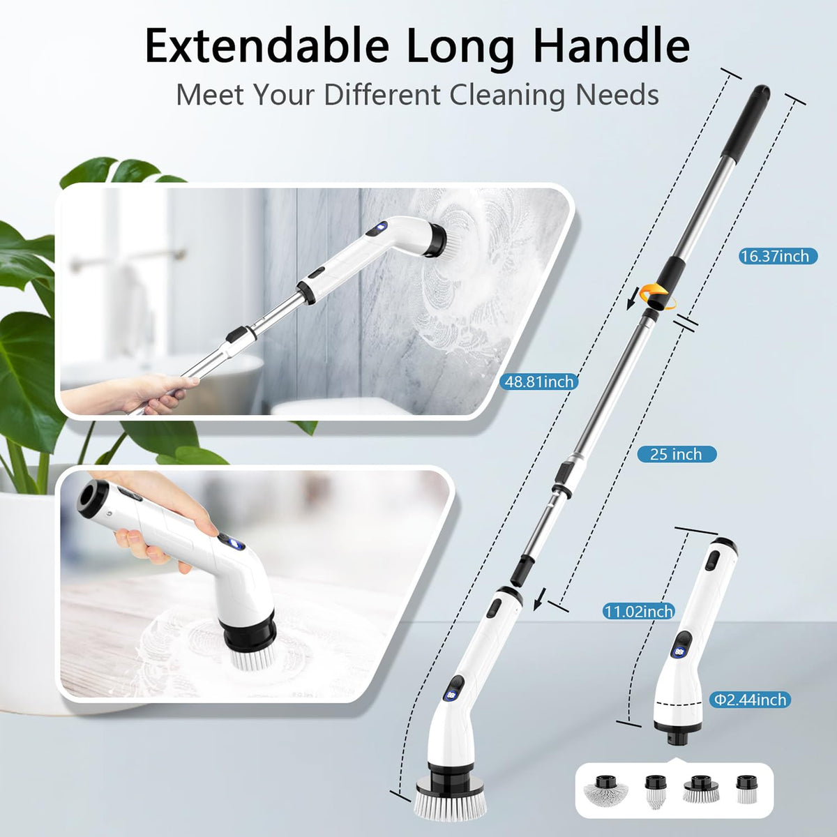 Electric Spin Scrubber — Cordless Bathroom Cleaner